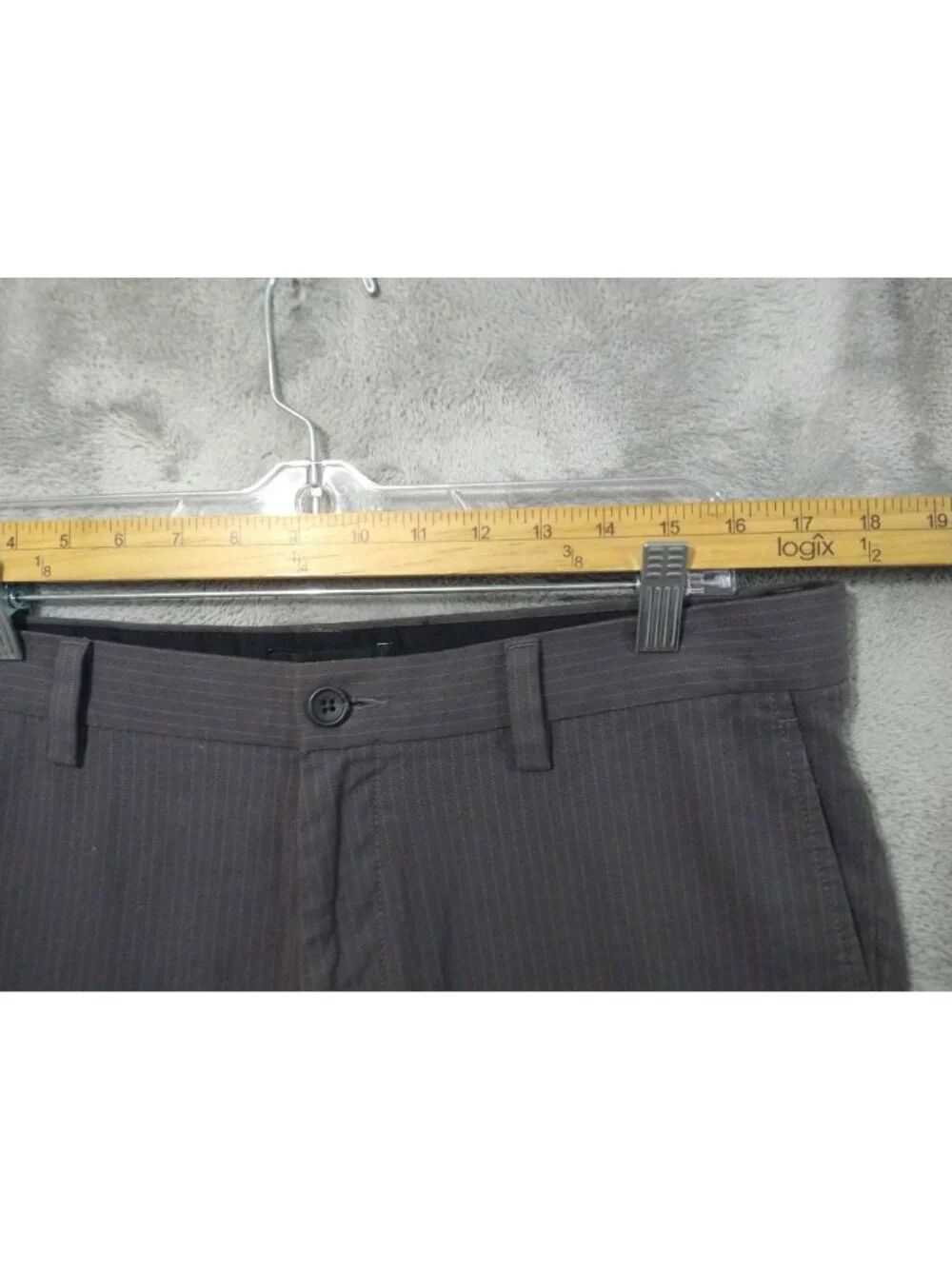 Banana Republic Pants Mens 34x30 Gray Striped Chino Emerson Straight Leg Flat